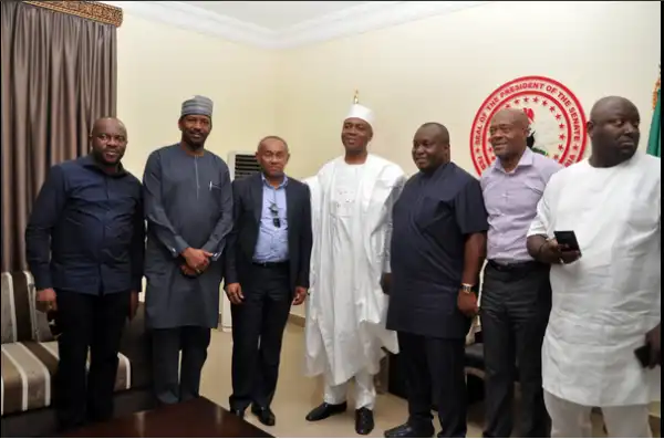 CAF Presidential Candidate Meets With Bukola Saraki, Ifeanyi Ubah And Others In Abuja.[ Photos]